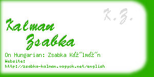 kalman zsabka business card